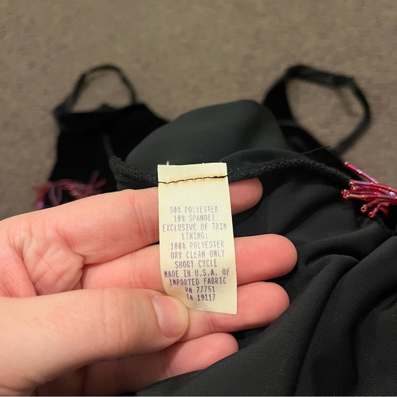 Y2K Betsey Johnson Velvet Beaded Midi Dress - Picture 5 of 7